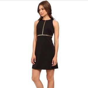 Solid Scuba Fit-and-Flare with Gold Embellishment